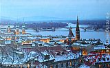 Evening Canvas Paintings - An Evening In Budapest